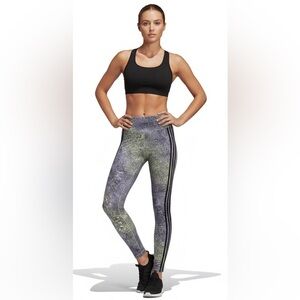 Adidas Multi Coloured 3 Striped Highrise Leggings